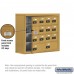 Salsbury Cell Phone Storage Locker - with Front Access Panel - 4 Door High Unit (8 Inch Deep Compartments) - 12 A Doors (11 usable) and 2 B Doors - Gold - Surface Mounted - Resettable Combination Locks